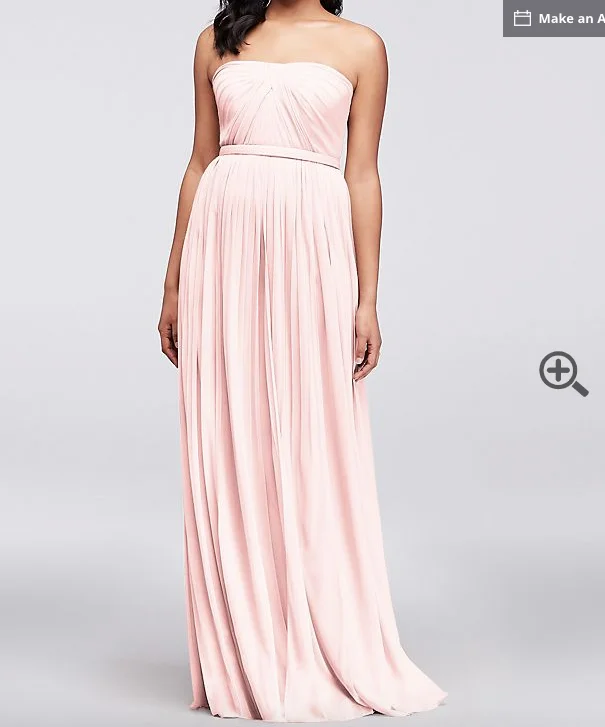 Super Bargain David's Bridal Long Mesh Dress with Cowl Back Detail