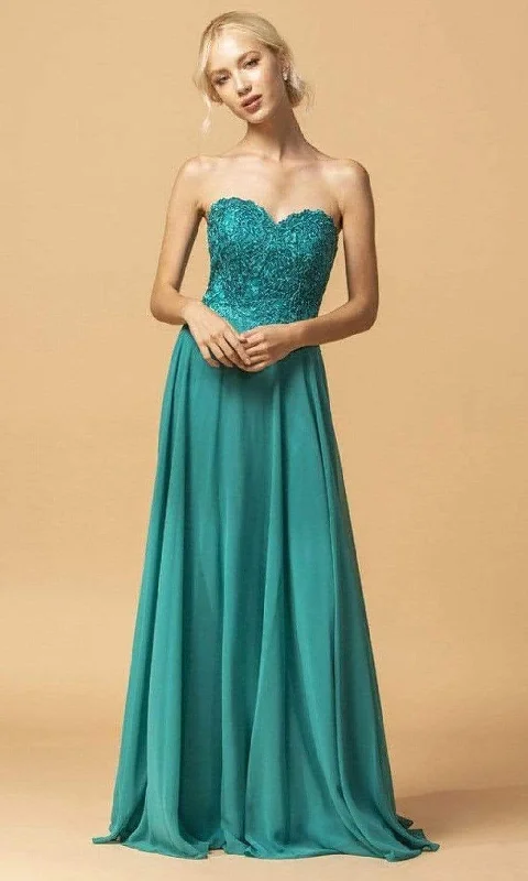 Special Promotion Trevi Collection - L2073 Strapless Embroidered Chiffon Dress