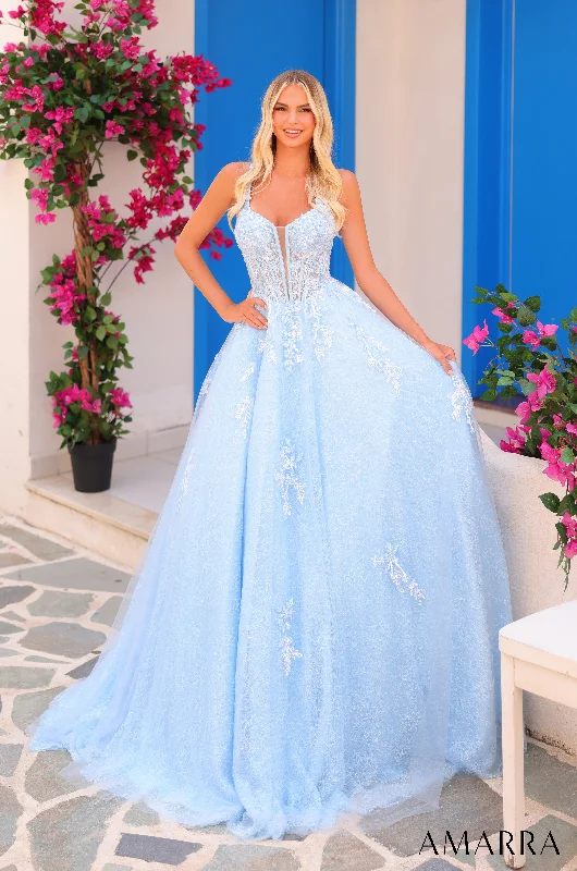 Exclusive Savings Applique Sleeveless A-line Gown by Amarra 88219