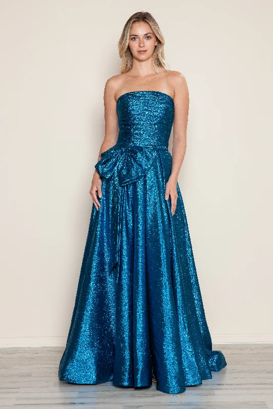 Weekend Flash Sale Metallic Strapless A-line Gown by Poly USA 9720