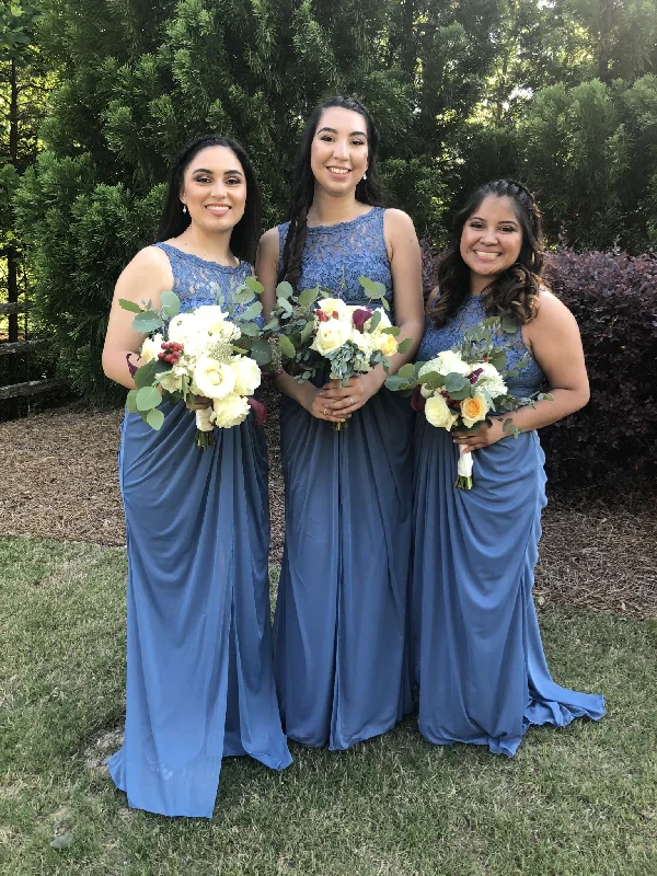 Discount Extravaganza David's Bridal F15749STEELBLU