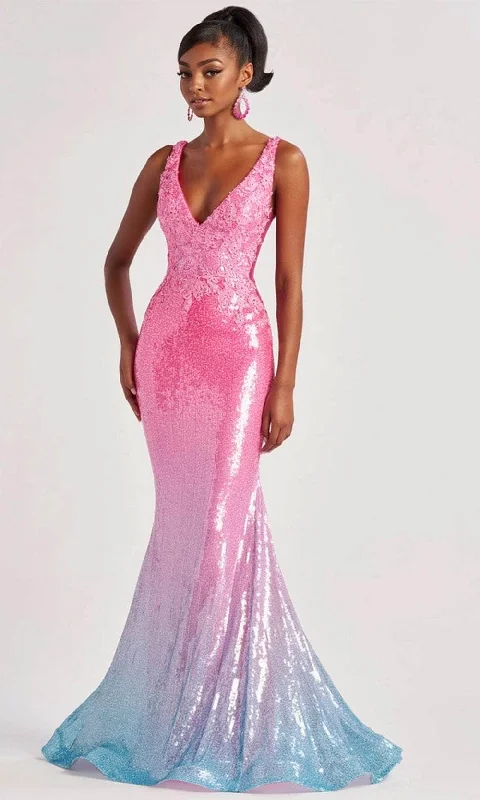 Limited Time Discount Colette By Daphne CL8605 - Sleeveless Ombre Prom Gown