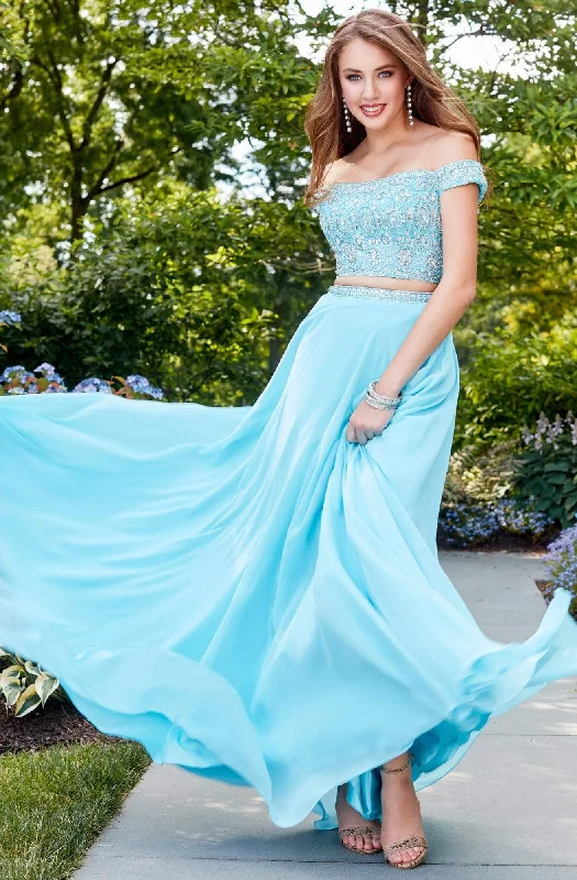 Daily Specials Clarisse - 4938 Off-Shoulder Two-Piece Chiffon Gown