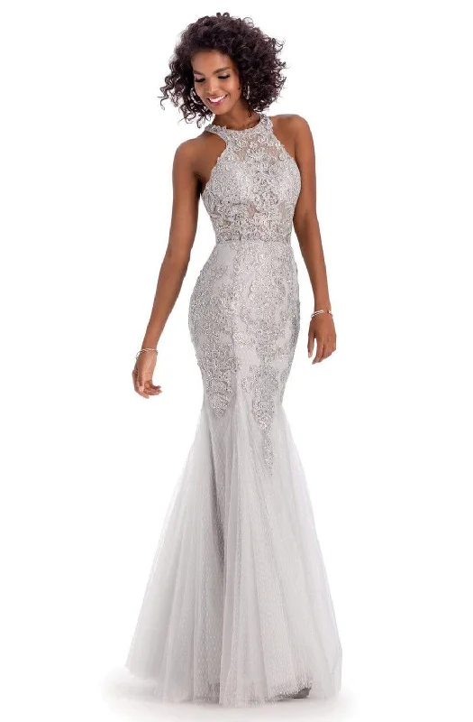 Flash Sale Clarisse - 8094 Beaded Lace Halter Trumpet Dress
