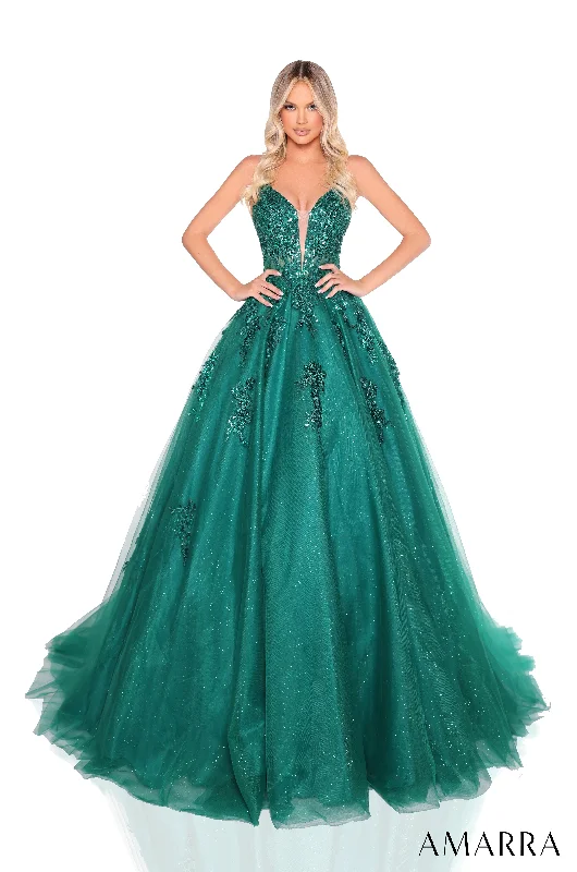 Final Clearance Glitter Sleeveless A-line Gown by Amarra 88370