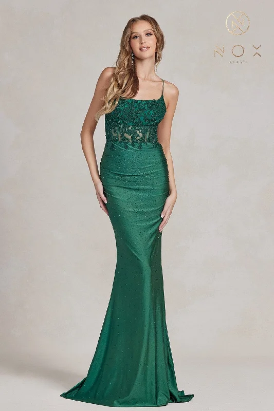 Flash Sale Embroidered Corset Mermaid Gown by Nox Anabel E1186