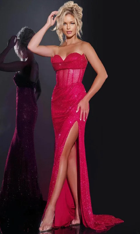Mega Sale Jovani 36684 - Embellished Mesh Prom Dress