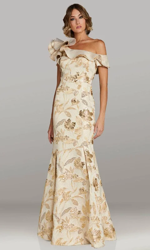 Super Sale Gia Franco 12447 - Ruffled Neckline Mermaid Evening Gown