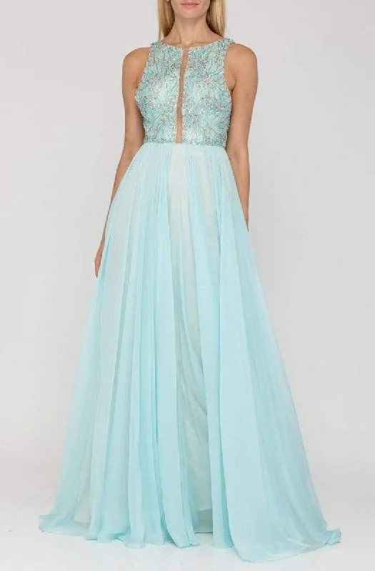 Discount Deals Terani Couture - 2011P1095 Beaded Illusion A-Line Evening Dress