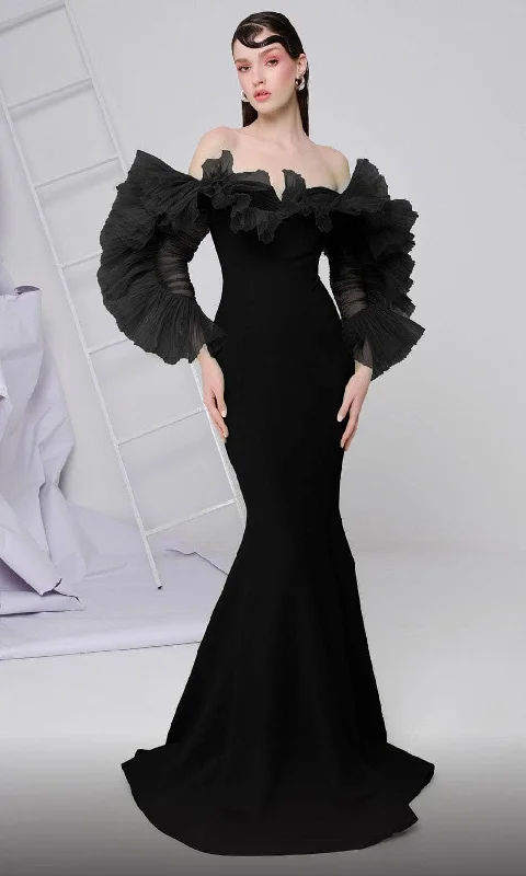 Super Sale MNM Couture F02850 - Ethereal Ruffle Evening Gown