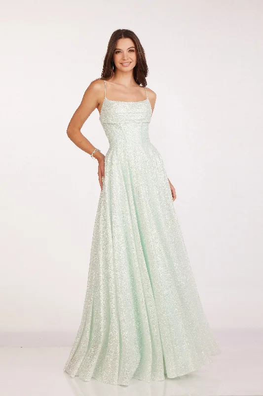 Super Bargain Glitter Tulle Sleeveless Gown by Abby Paris 90208