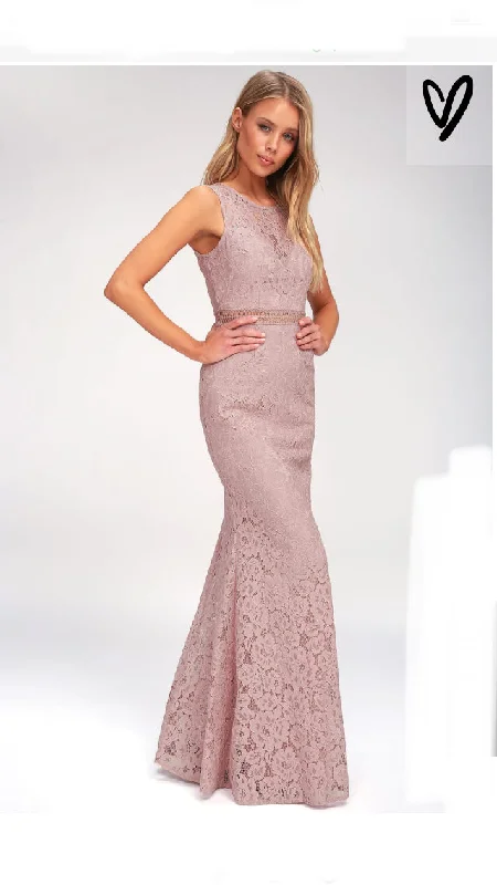 Online Only Other Lulus Music of the Heart Mauve Lace Maxi Dress