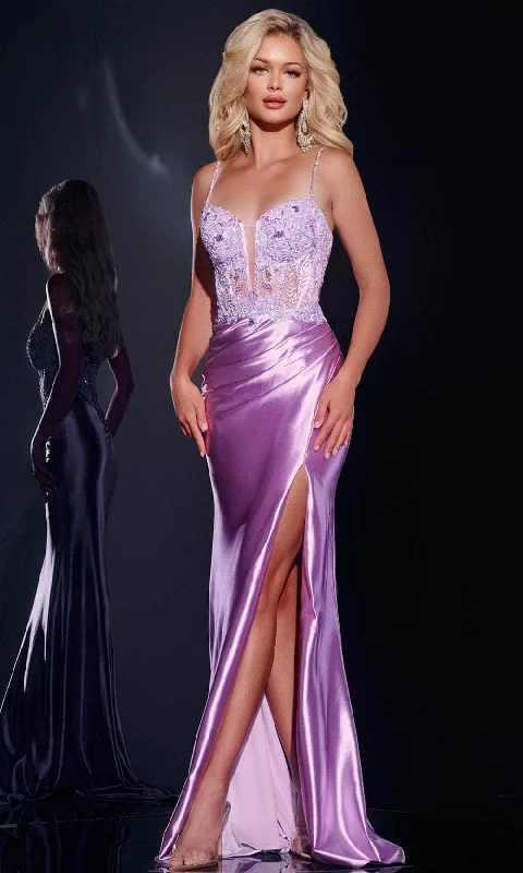 Deal Zone Jovani 43569 - Floral Embroidered Sleeveless Prom Gown