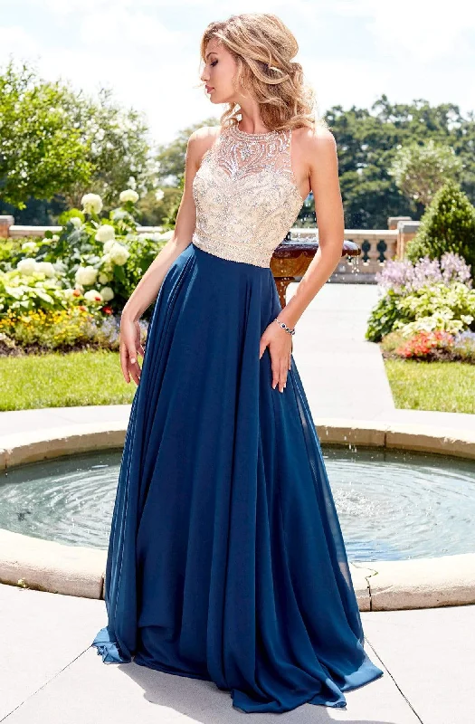 Huge Discounts Clarisse - 3465 Jewel Ornate Illusion Halter Gown
