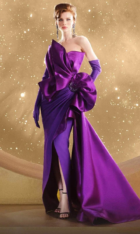 Price Rollback MNM Couture F02854 - Ribbon Detailed Evening Gown