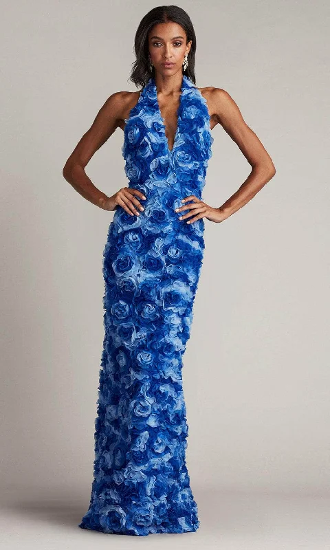 Price Slash Tadashi Shoji CFI24309L - Rosette Applique Evening Gown
