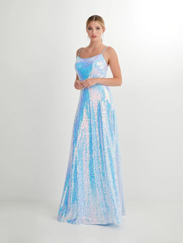 One-DAY Sale Iridescent Sequin Sleeveless A-line Gown by Studio 17 12915