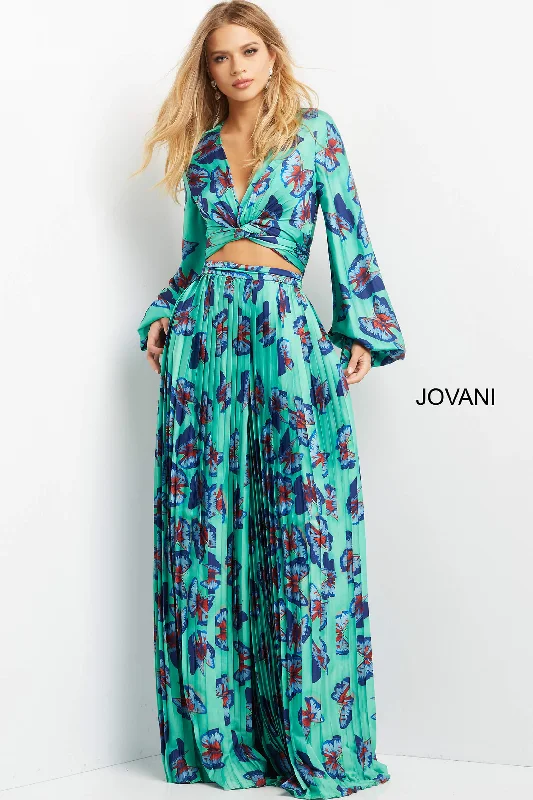 Stock Up and Save Print Long Sleeve Two Piece Set by Jovani 07202