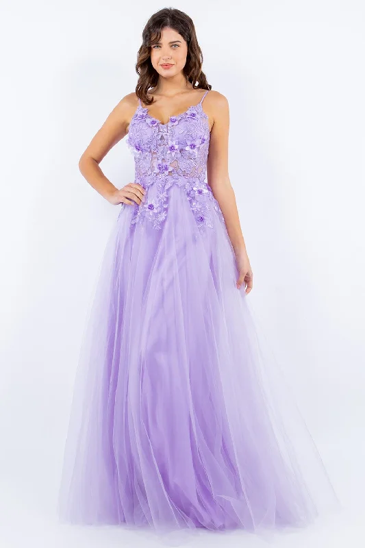 Exclusive Access 3D Floral Sleeveless Tulle Gown by Cinderella Couture 8038J