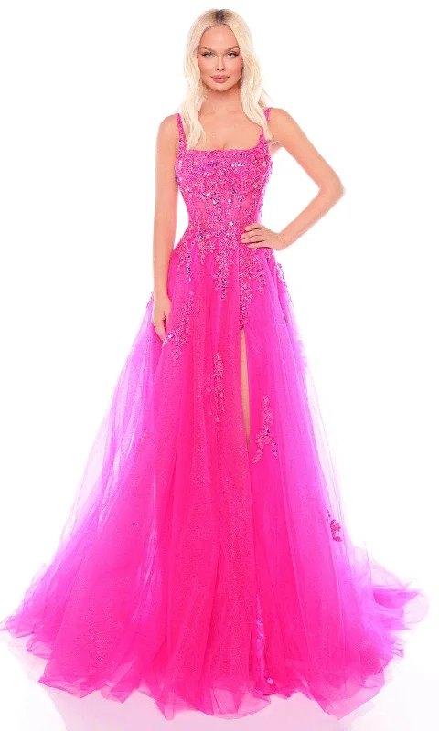 Markdowns Amarra 88084 - Beaded Applique Square Evening Dress