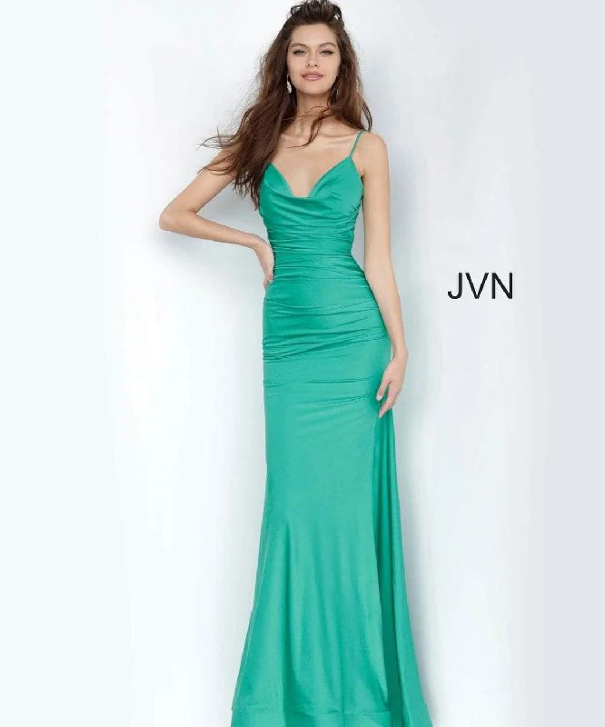 Final Clearance Jovani JVN00968ASC - Ruched Bodice Trumpet Prom Dress