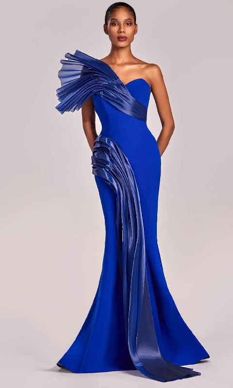 Exclusive Access MNM Couture G1808 - Draped Organza Mermaid Evening Gown