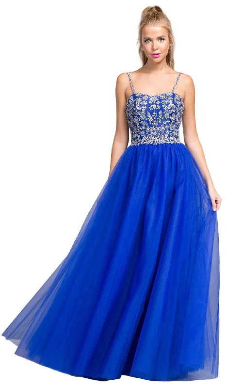 Overstock Trevi Collection - Jeweled Semi-Sweetheart A-line Evening Dress