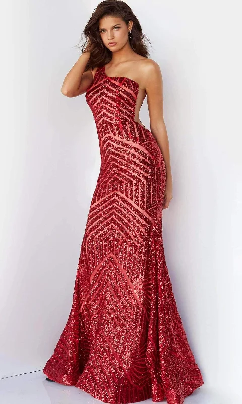 One-DAY Sale Jovani - 06017 Geometric Sequined Gown