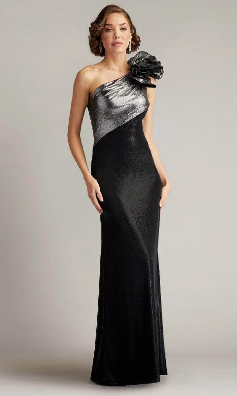 Clearance Sale Tadashi Shoji BSJ23478L - Korra One Shoulder Metallic Contrast Gown