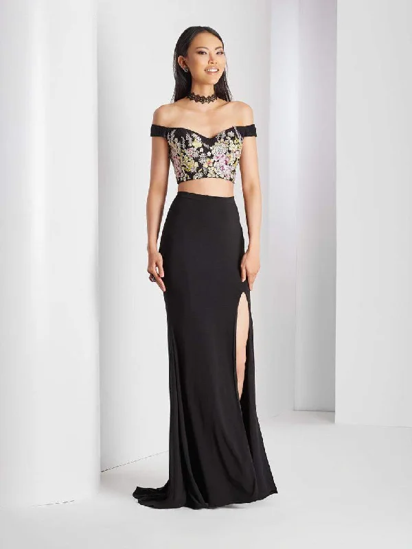 Steals and Deals Clarisse - 3556 Off Shoulder Floral Two Piece Dress
