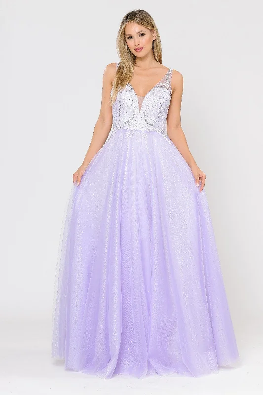 Great Bargains Long Glitter Dress with Embroidered Bodice by Poly USA 8354
