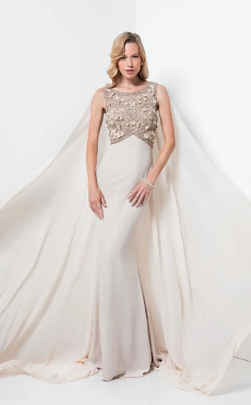 Price Fest Terani Couture - Reigning Beaded Bateau Neck Mermaid Dress 1713M3460