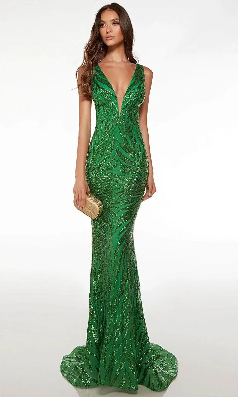 Doorbuster Deal Alyce Paris 61566 - V-Neck Sheath Evening Dress