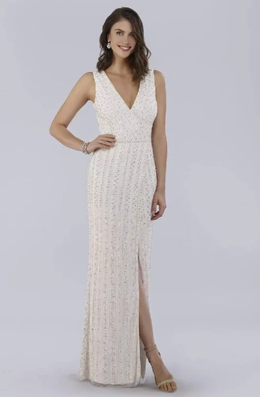 Special Savings Lara Dresses - 51018 Beaded Surplice High Slit Sheath Gown