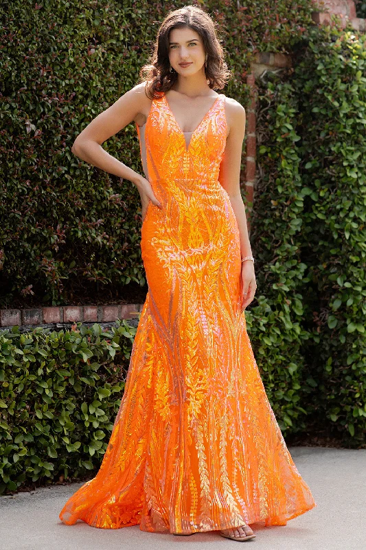 Final Markdown Sequin Print Fitted Sleeveless Gown by Cinderella Couture 8182J