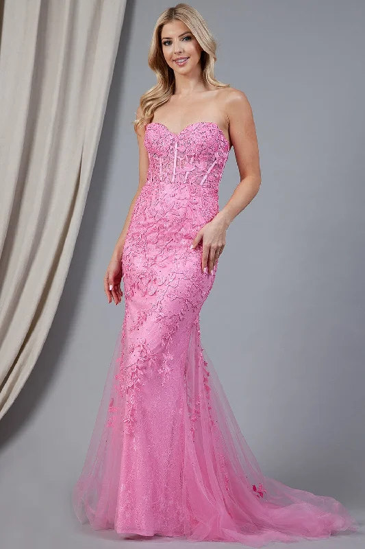 Get It Before It’s Gone Embroidered Strapless Mermaid Dress by Amelia Couture 7024
