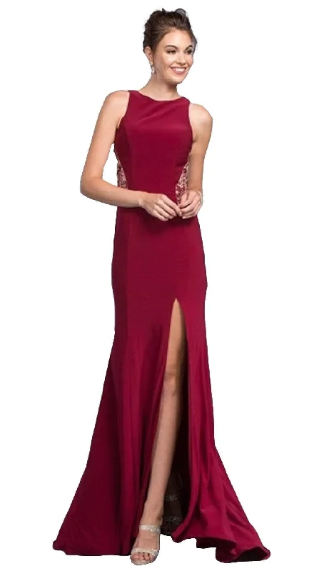 Unbeatable Prices Trevi Collection - Bedazzled Bateau Fitted Prom Dress
