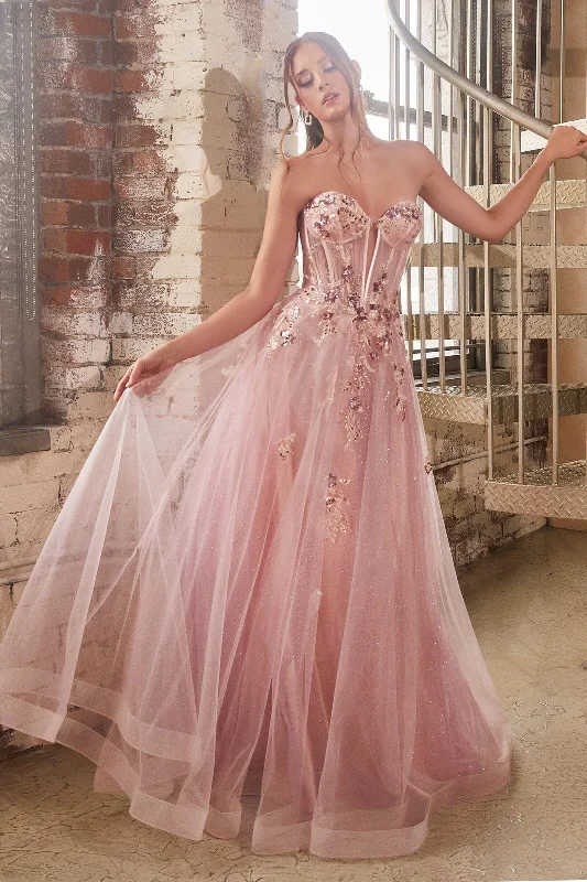 Buy More, Save More Applique Strapless Corset Tulle Gown by Ladivine CB142