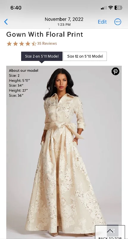Online Specials Teri Jon Metallic Jacquard Shirtdress Gown With Floral Print