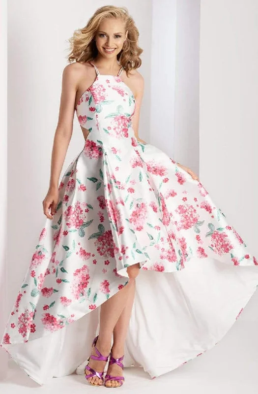 Exclusive Offers Clarisse Prom - 3564 Halter Floral High Low Prom Dress