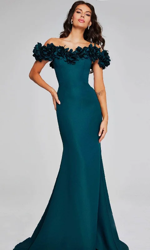Hot Deal Jovani 40595 - Floral Appliqued Sweetheart Evening Gown - Floral Appliqued Sweetheart Evening Gown