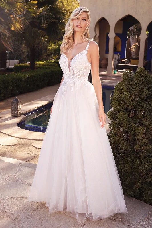 Unbeatable Prices Layered A-line Tulle White Gown by Cinderella Divine CB072W