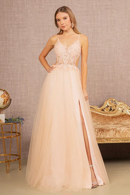 Warehouse Sale Applique Sleeveless A-line Gown by Elizabeth K GL3152