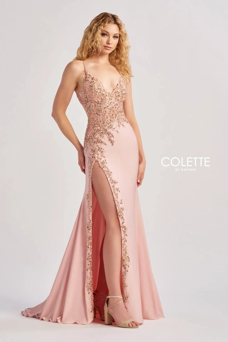 Super Deal Colette By Daphne CL8535 - Lace Applique Bodice Prom Gown