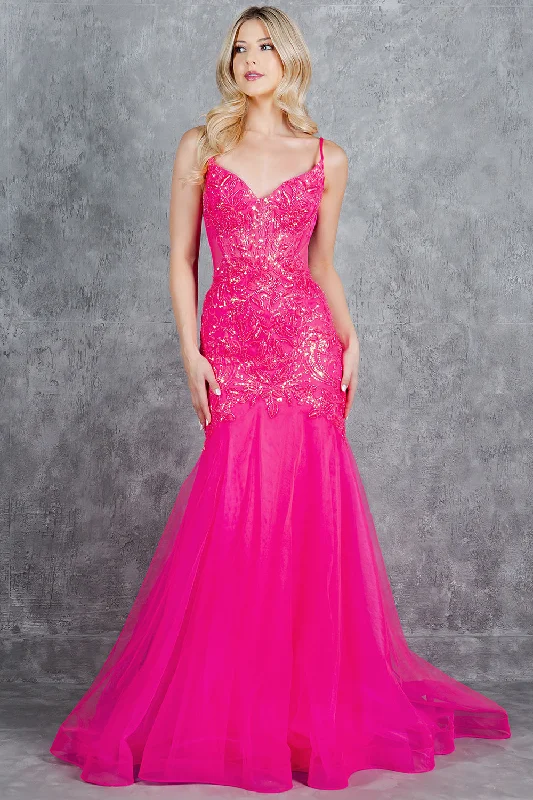 Reduced Prices Sequin Applique Sleeveless Gown by Cinderella Couture 8276J