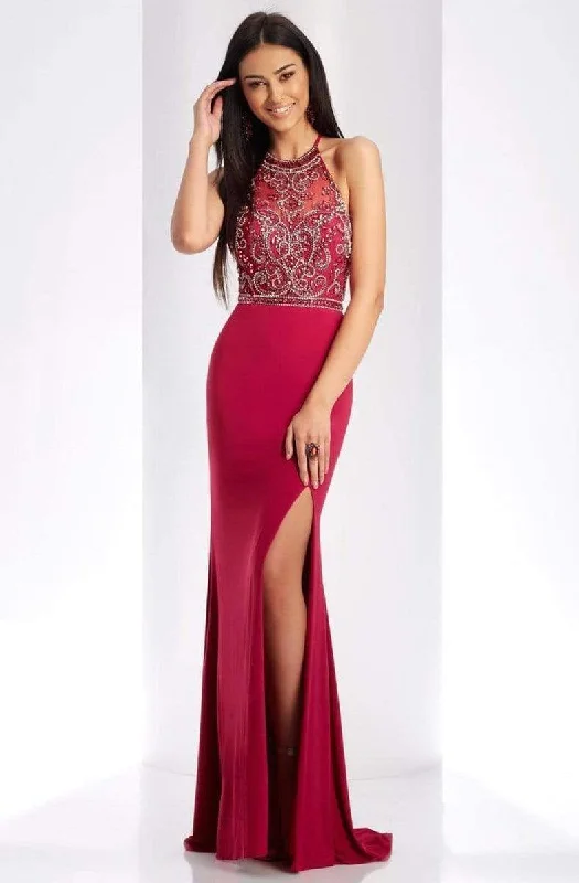 Big Discounts Clarisse - 3513 Beaded Halter Sheath Dress