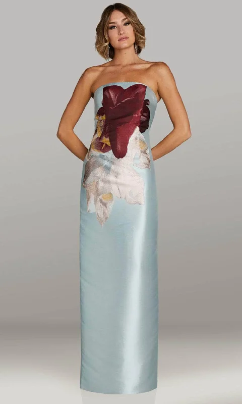 Bargain Bin Gia Franco 12433 - Floral Print Column Evening Gown