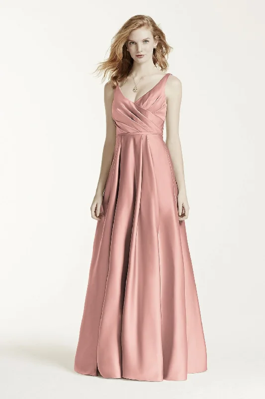 Daily Deals David's Bridal Long Satin Tank Ball Gown / F15741