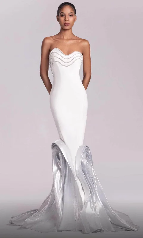 Fantastic Offers MNM Couture G1819 - Metallic Trimmed Evening Gown