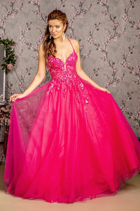Massive Deals Embroidered Strappy Back A-line Gown by GLS Gloria GL3229